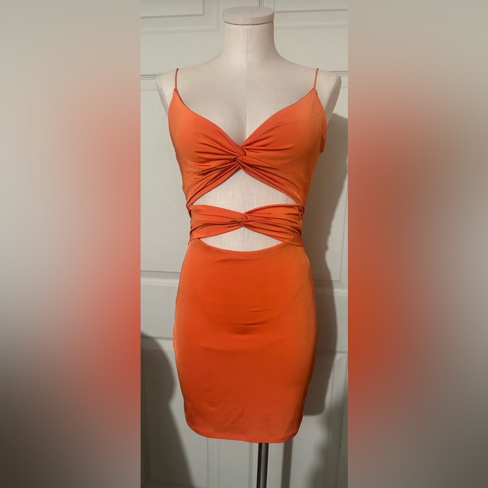 Orange Cut-out Dress
